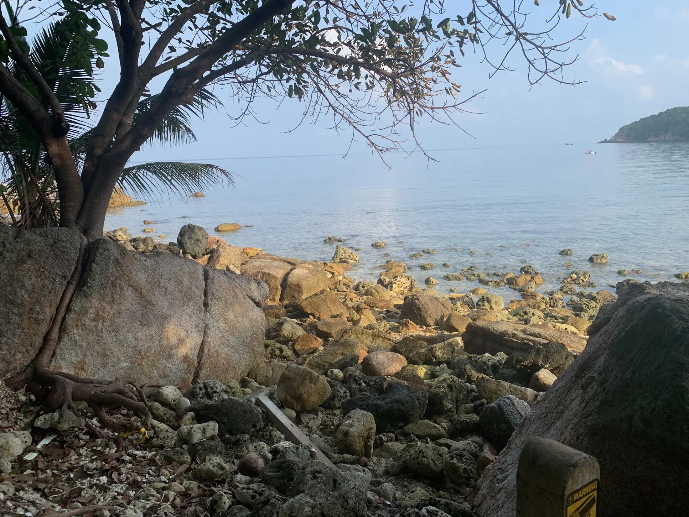 Rocky waterfront edge beside the existing Haad Salad house